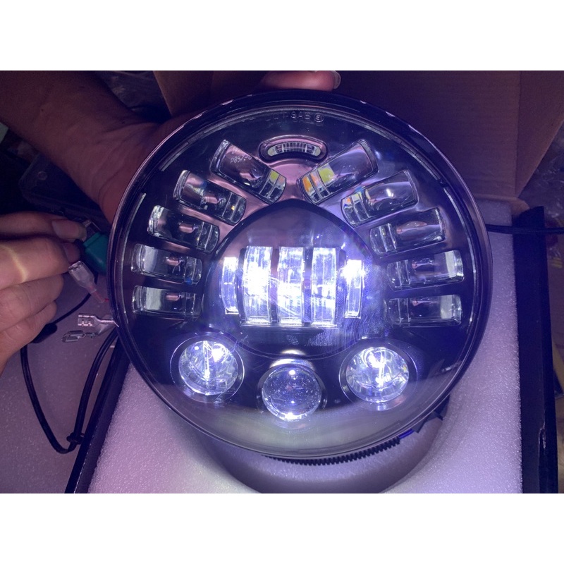 TERMURAH Daymaker 19 Led 7 Inch Dus Hitam Polos Import 90 Watt Ninja Megapro Tiger Scorpio King Vixion w175 dll