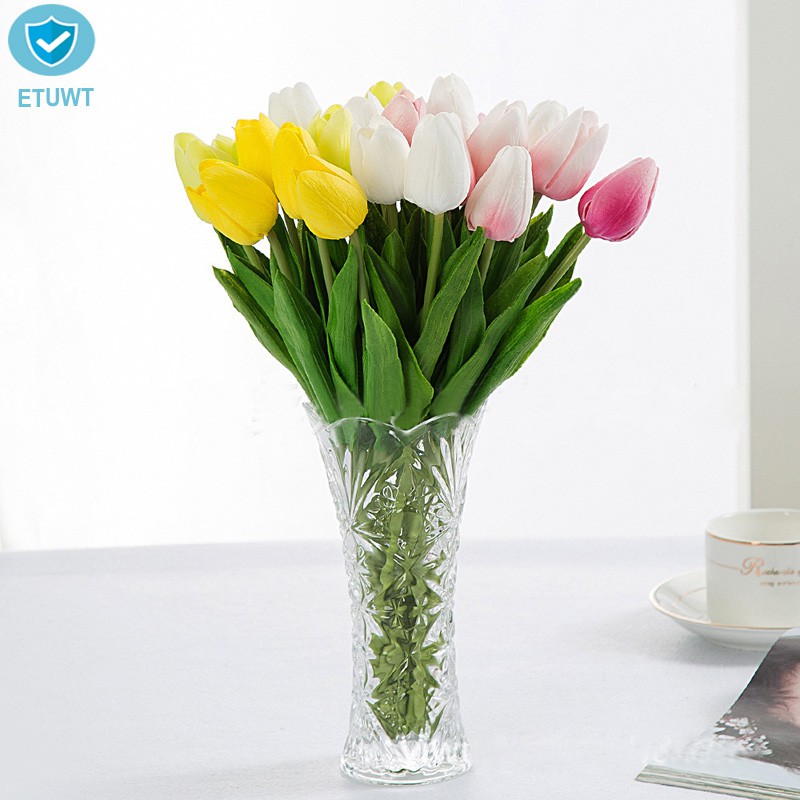 10Pcs Buket Bunga Tulip Buatan dengan Model Single untuk 10Pcs Buket Bunga Tulip Buatan dengan Model Single untuk