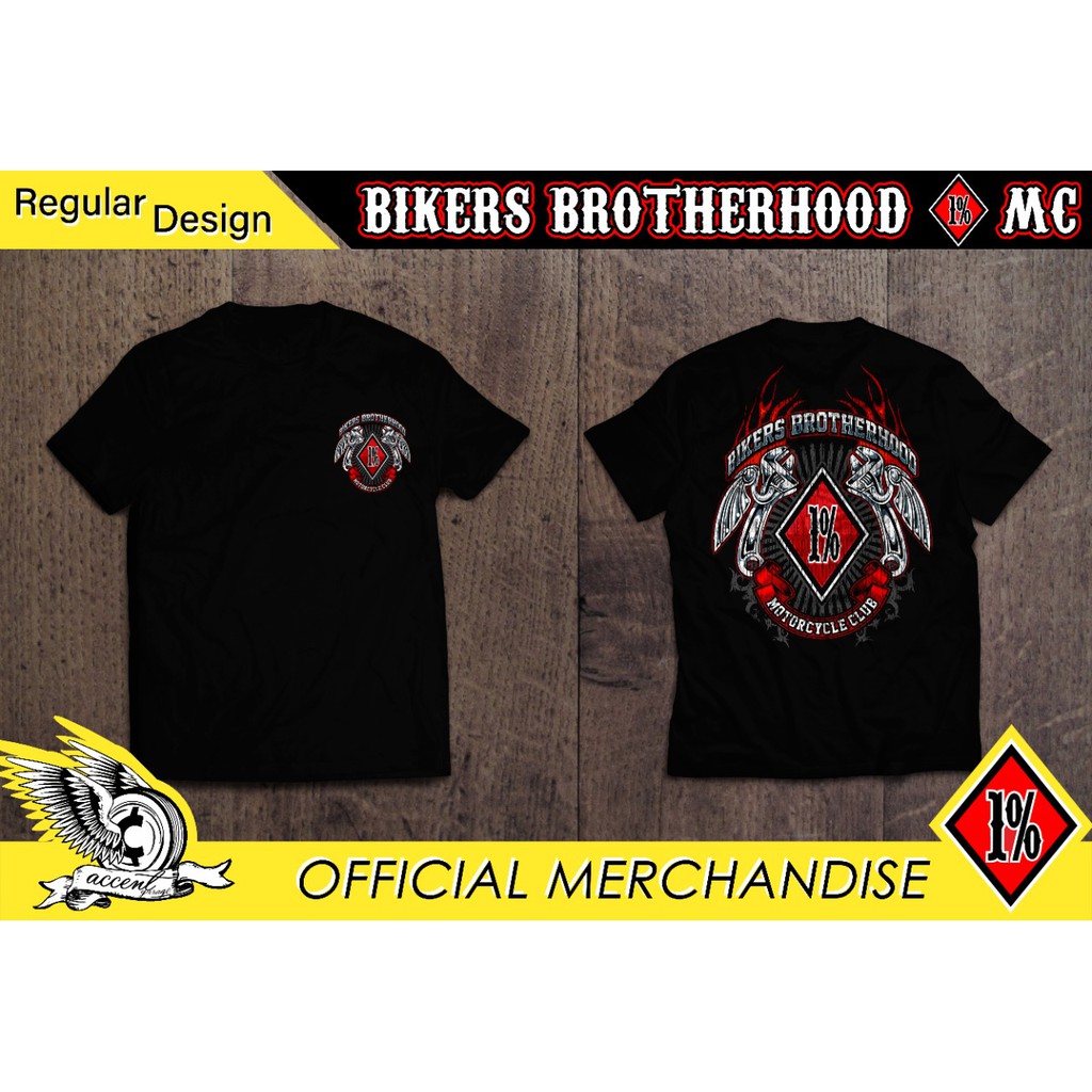 NEW YEAR ARRIVAL KAOS BIKERS BROTHERHOOD 1% MC INDONESIA FREE STICKER WINGS