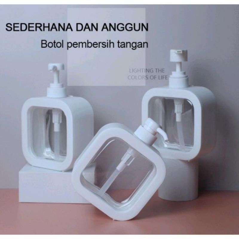 Medan Termurah Botol cantik unik 500 ml Botol sabun korean persegi kotak dispenser sabun cair import