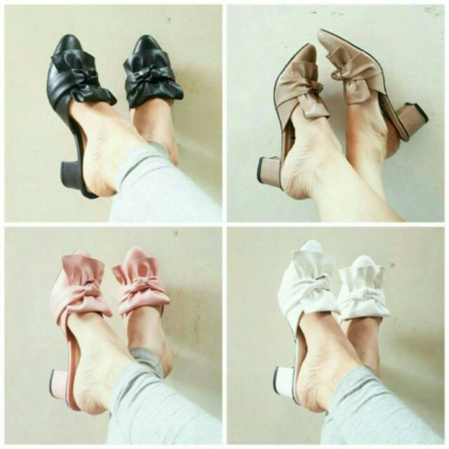 High heels hak tahu pita ikat