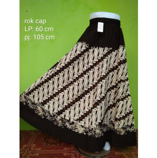 Bawahan wanita rok batik cap panjang/ rok batik cap sogan panjang