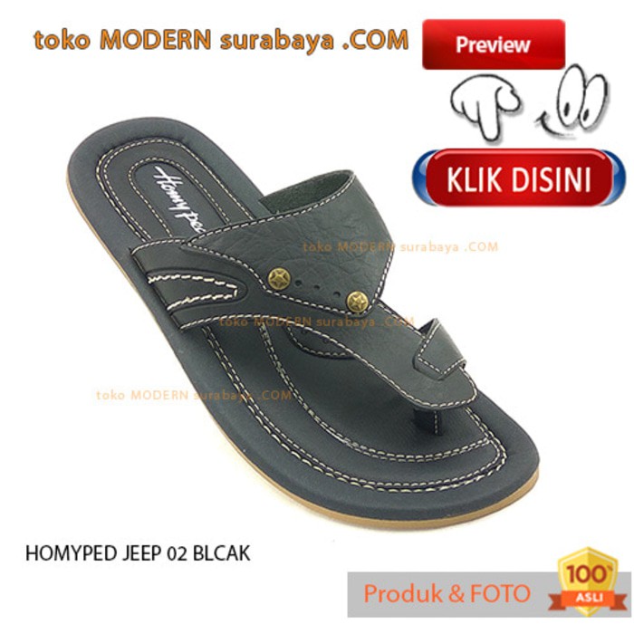 HOMYPED JEEP 02 BLACK sandal pria japit flat on casual
