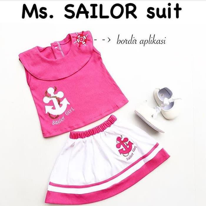 Unik Ms Sailor Set / Setelan Bayi Perempuan / Rok Bayi / Baju Bayi Cewe Murah