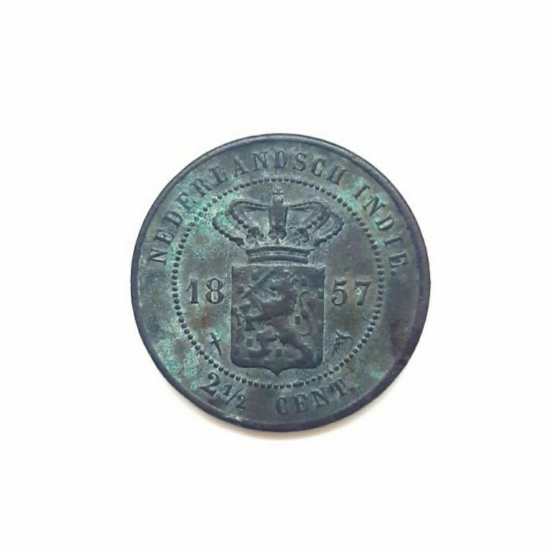 Uang Koin Kuno Nederlandsch Indie 2.5 Cent 1857