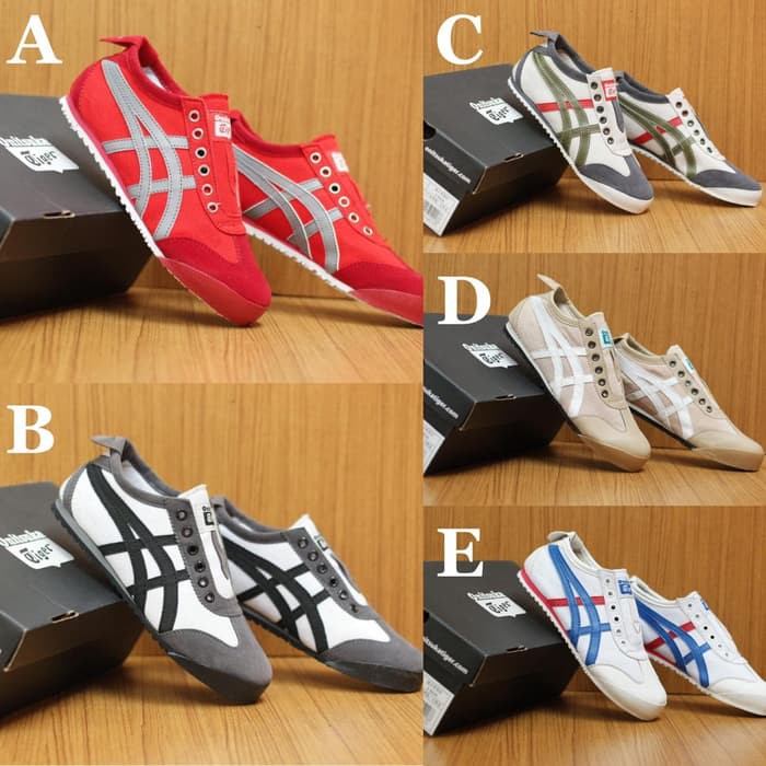 SEPATU ASICS ONITSUKA TIGER SLIP ON WANITA MAROON IMPORT QUALITY