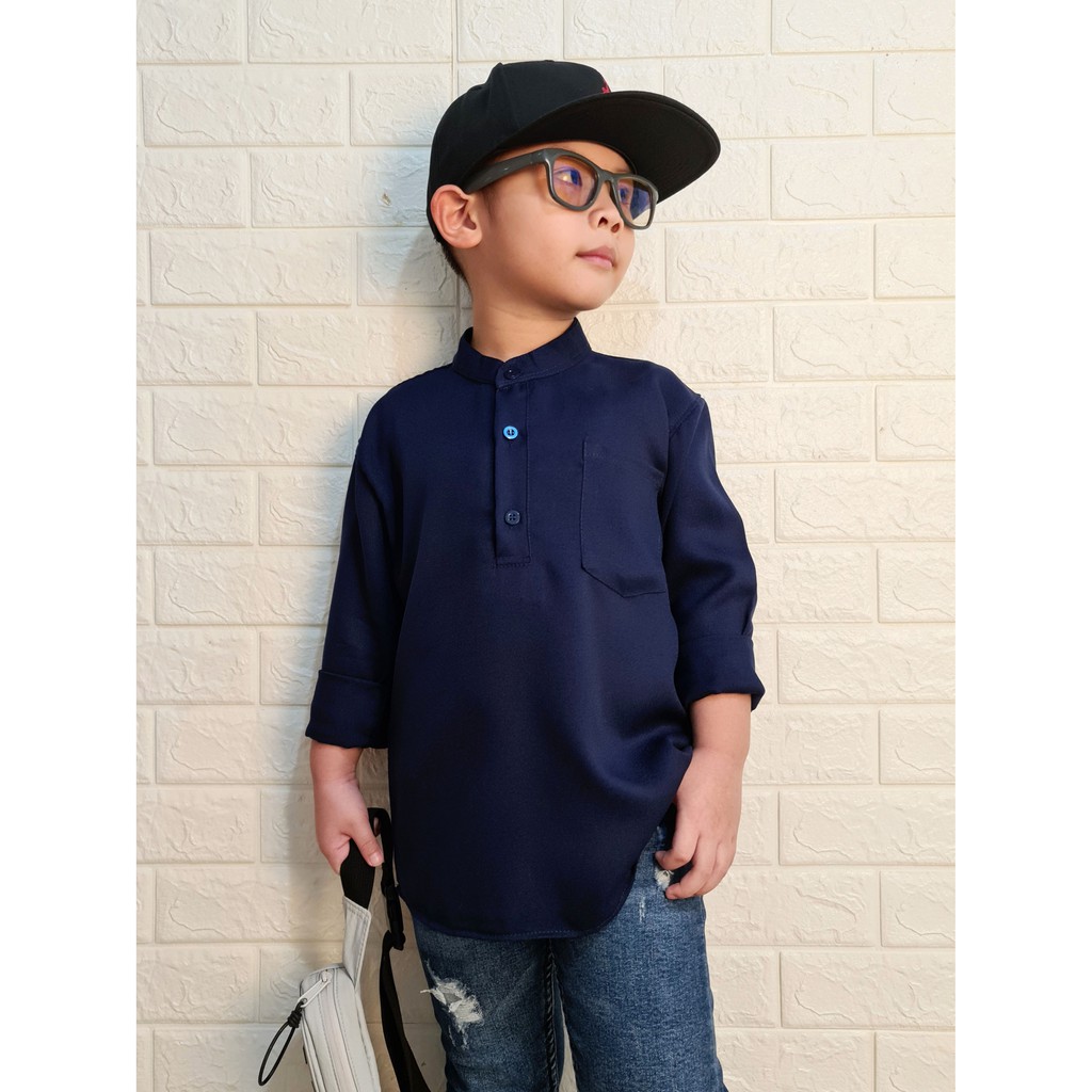 MOKOKOMO Baju Koko Anak Laki Laki Atasan Anak Fashion Muslim Koko Farhan