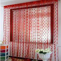 Heart Line Window Curtain 200X100cm