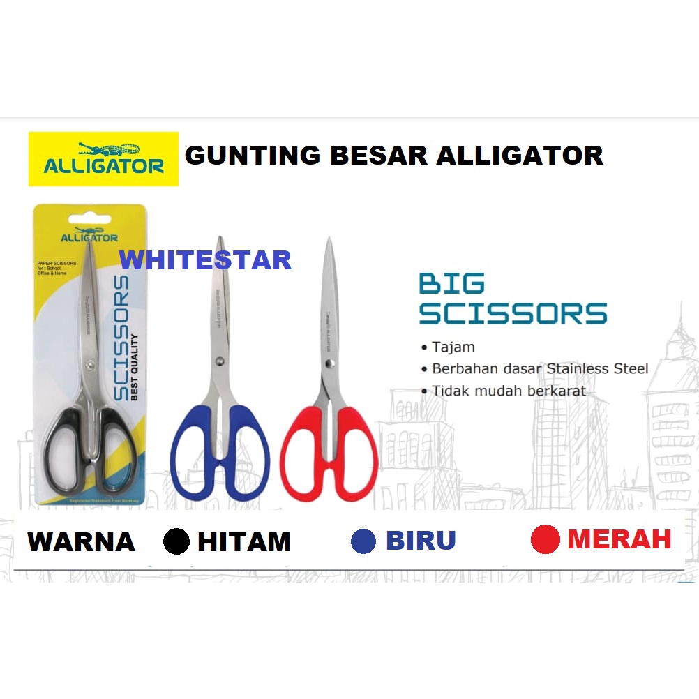 

gunting besar alligator / big scissor + bonus 1 pen (quality by faber castell)