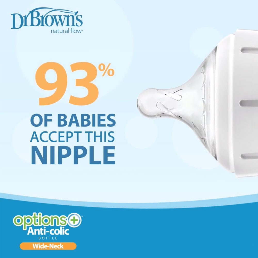 Dr Brown's Option+ Plus Silicone Wide Neck Nipple Dot