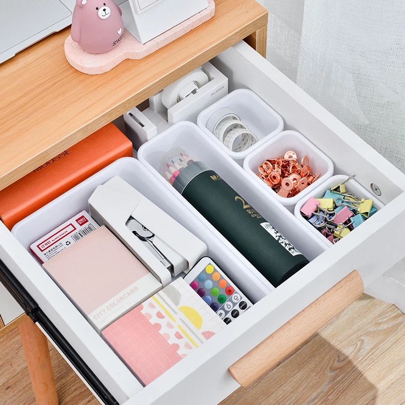 8Pcs/set Desktop Cosmetic Storage Drawer Box / Dinnerware Divider Organizer /Jewelry Container Desktop Sundries Storage Box