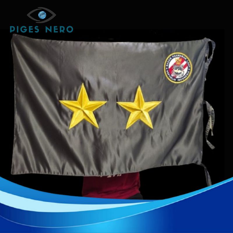 Bendera Pataka Bintang Logo Bakamla Bordir 60 x 90 cm