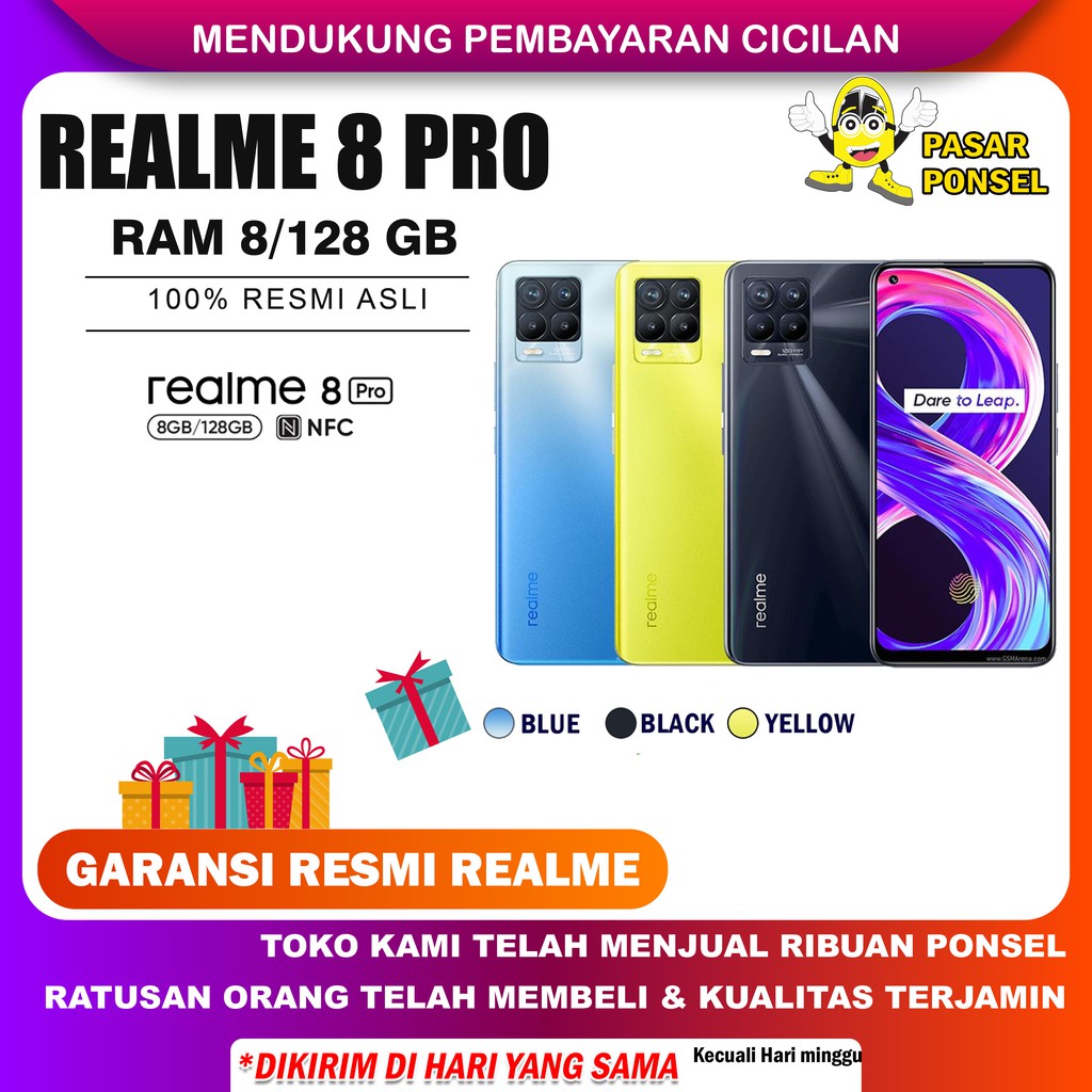 REALME 8 PRO RAM 8/128GB GARANSI RESMI REALME TERMURAH