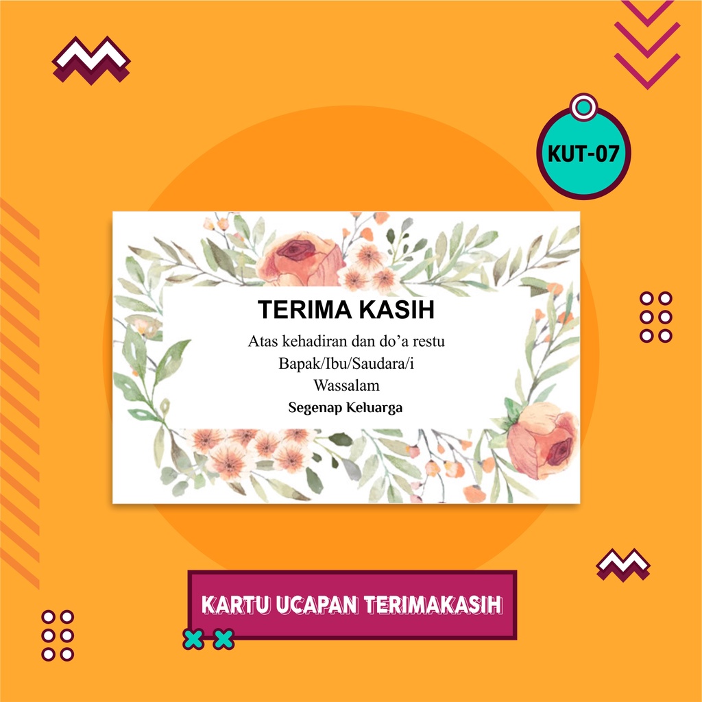 KARTU UCAPAN TERIMAKASIH SOUVENIR (CUSTOM NAMA)