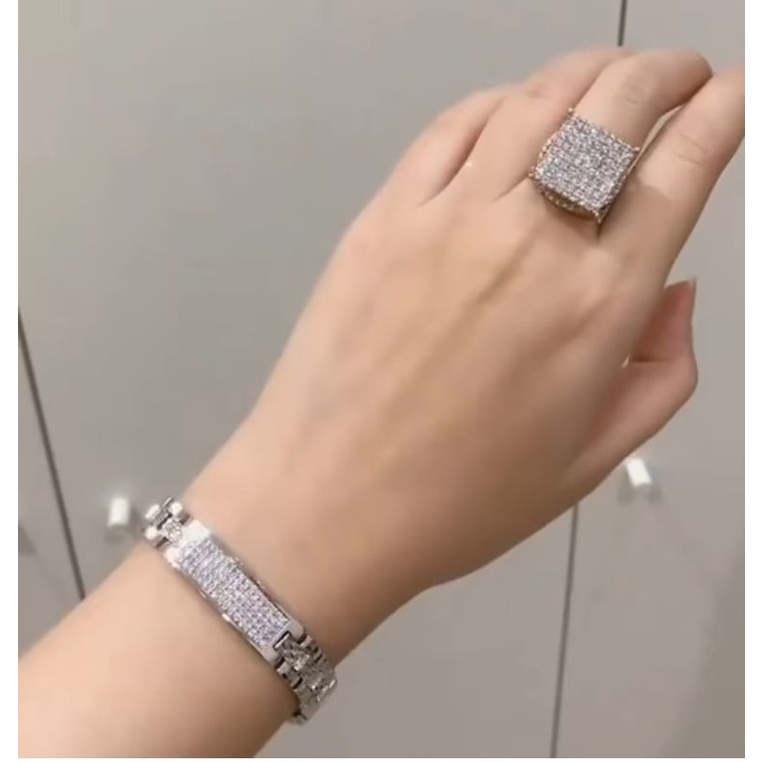 Gelang Cincin zircon Premium lapis emas anti karat anti alergi Ecer Bracelet Zircon 929