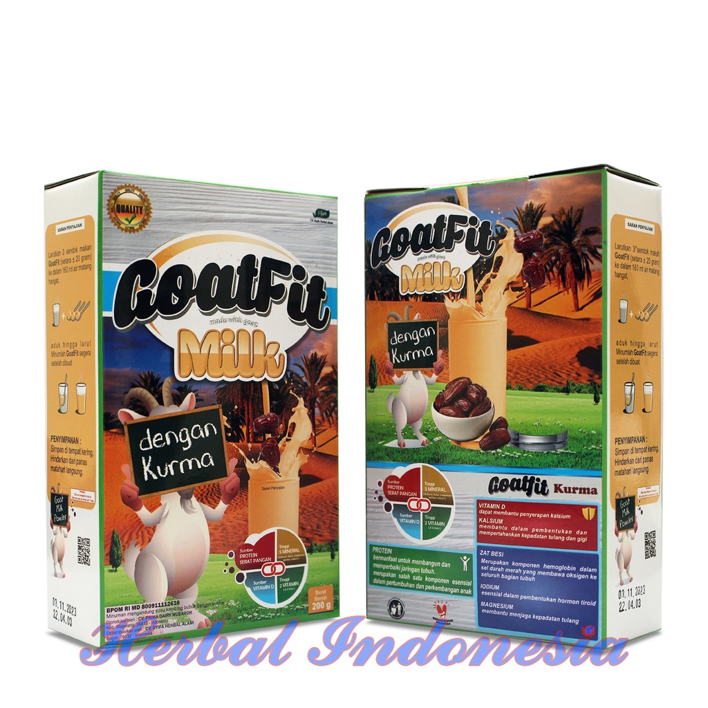 Susu Goatfit Milk Plus Kurma 200gr - Susu Kambing Goatfit Made With Goat fit KURMA