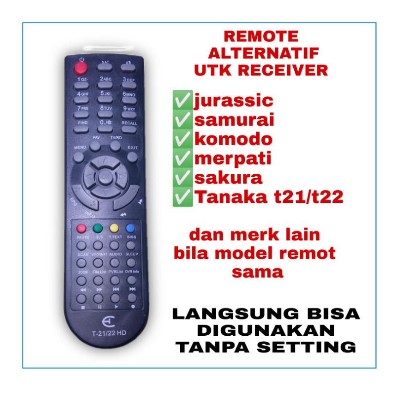 REMOTE MULTI UNTUK RECEIVER TANAKA T21/T22