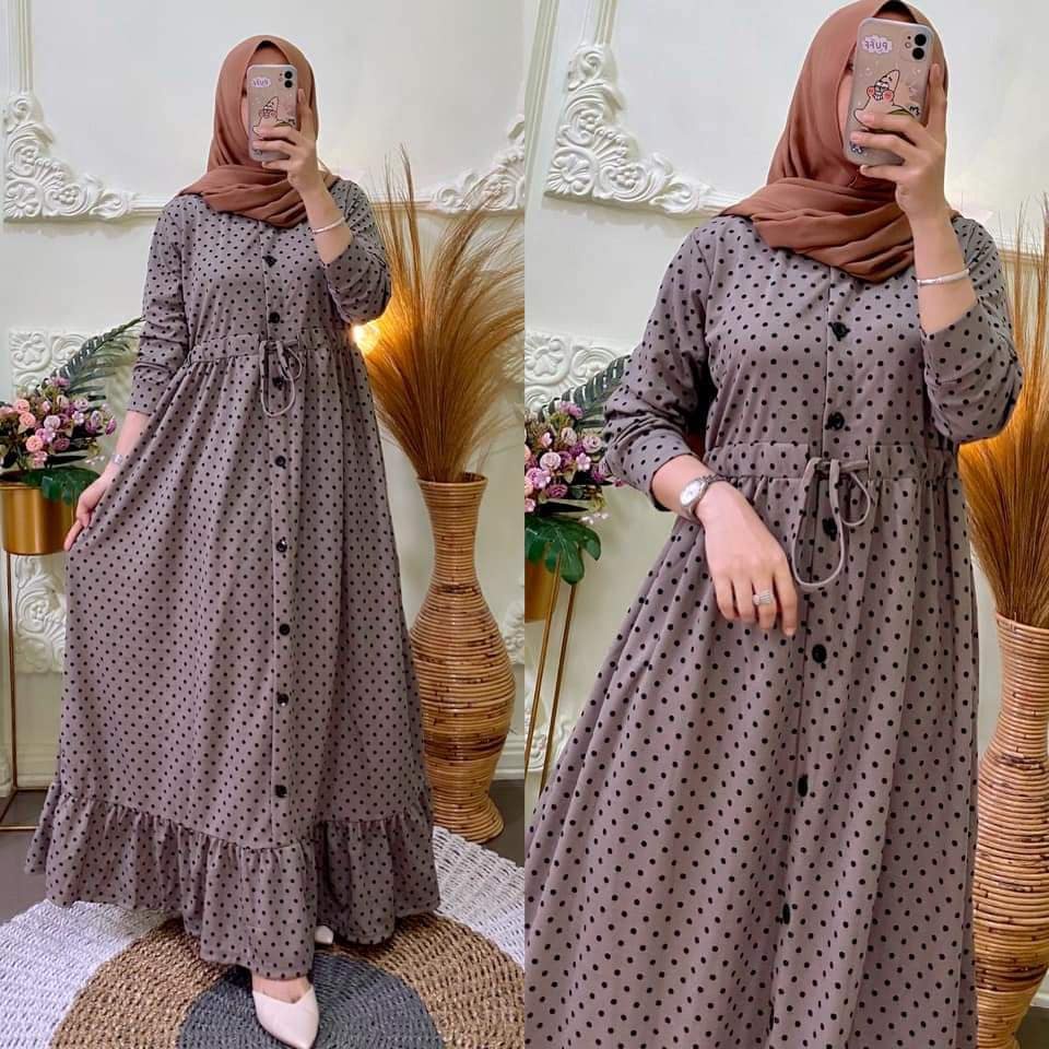 TERLARIS !! GAMIS VOXY  POLKA KANCING // GAMIS POLKA PREMIUM BEST SELLER