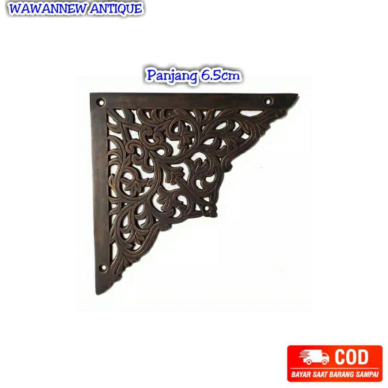 Siku / Ornamen Meja Lemari Pintu Rumah Kuningan Antik 6.5cm