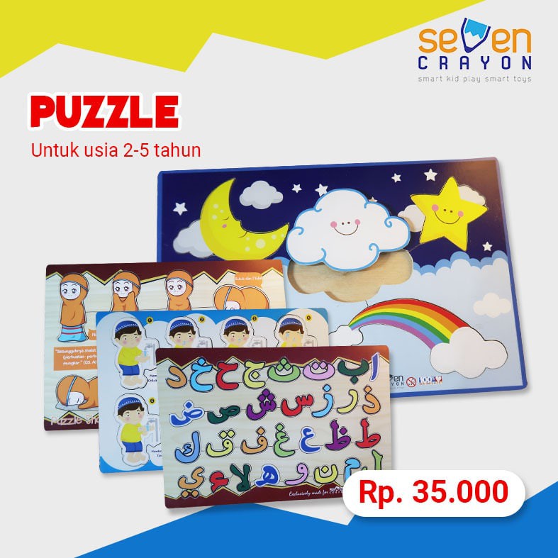 Mainan Edukasi Anak Muslim Puzzle Hijaiyah