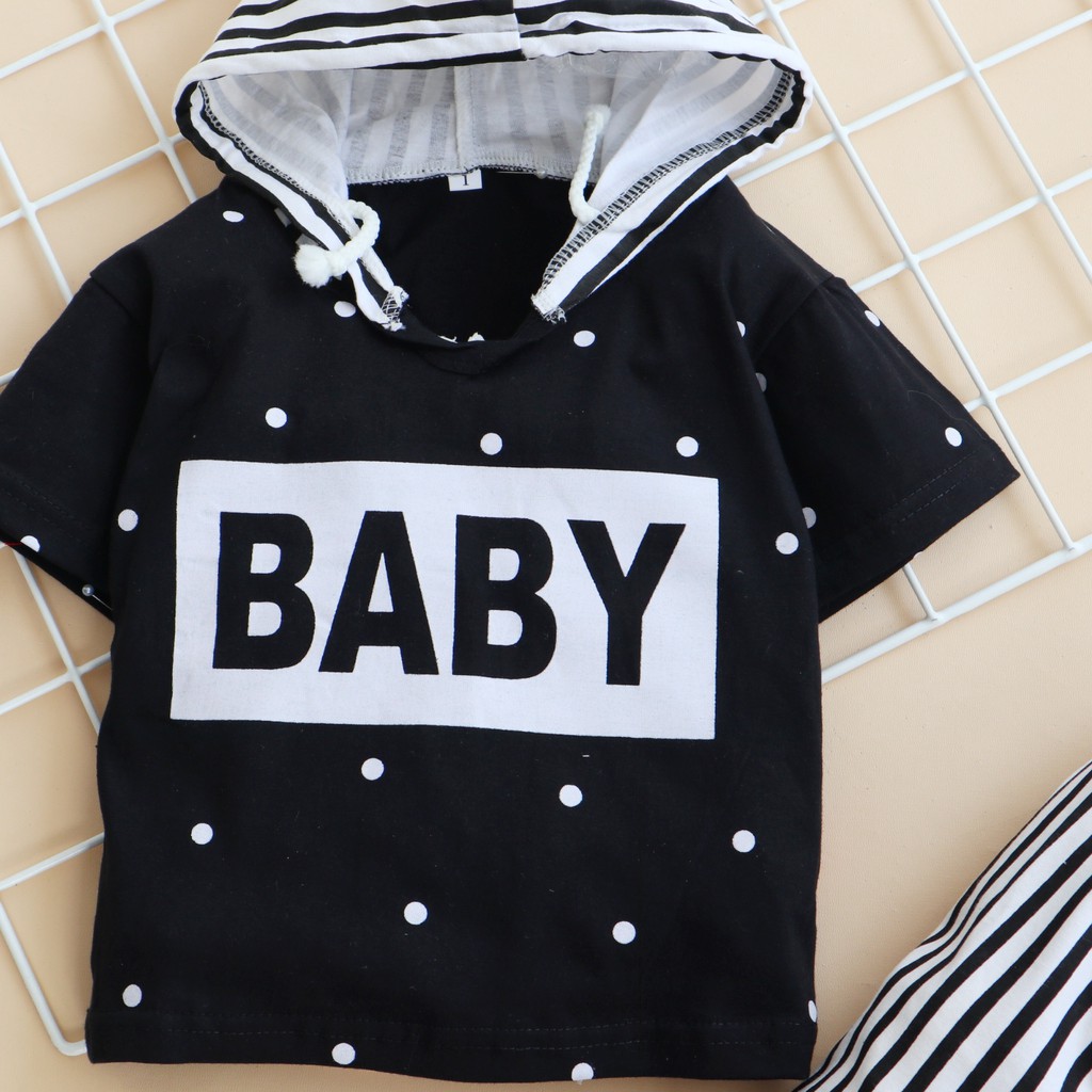 IMK Baju Motif Baby Hoodie / Setelan Baju Bayi 3 bulan - 3 tahun Baju Anak cowok Laki-laki