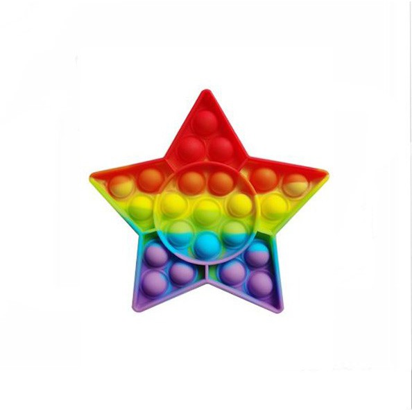 MAINAN ANAK POP IT MURAH POPIT SQUARE RAINBOW MULTICOLOR FIDGET PUSH BUBBLE PENGHILANG STRESS COD-BINTANG