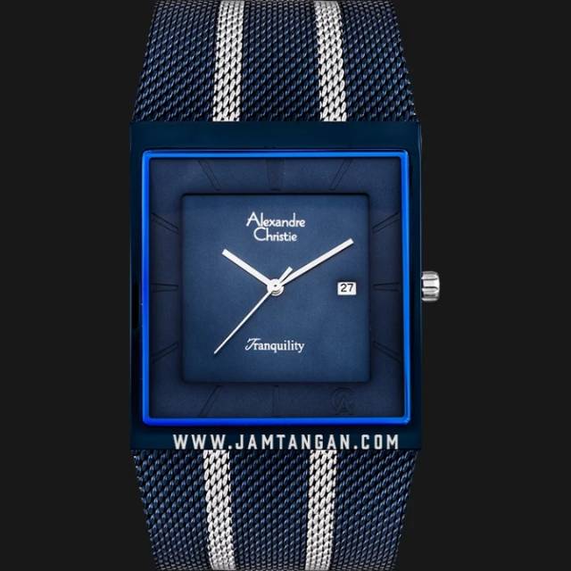 Alexandre Christie AC 8333 MD BIUBU Blue Dial Dual Tone Stainless Steel