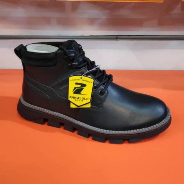 Sepatu Kulit Pakalolo Boots N08191 - Black