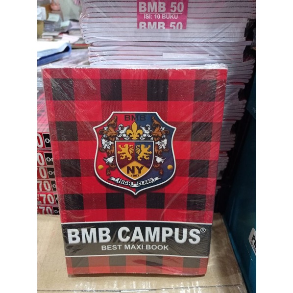 

Buku tulis BMB isi 50lbr (1pak isi 10pcs) ukuran 18x26