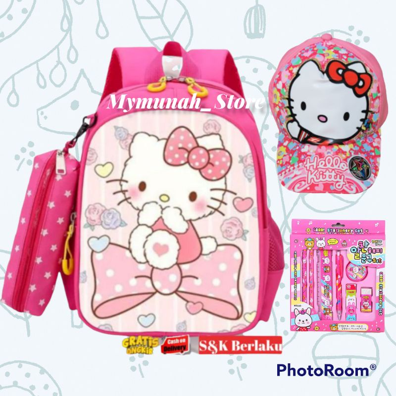 Tas Ransel Sekolah Anak Perempuan TK SD Karakter Hello Kitty Murah