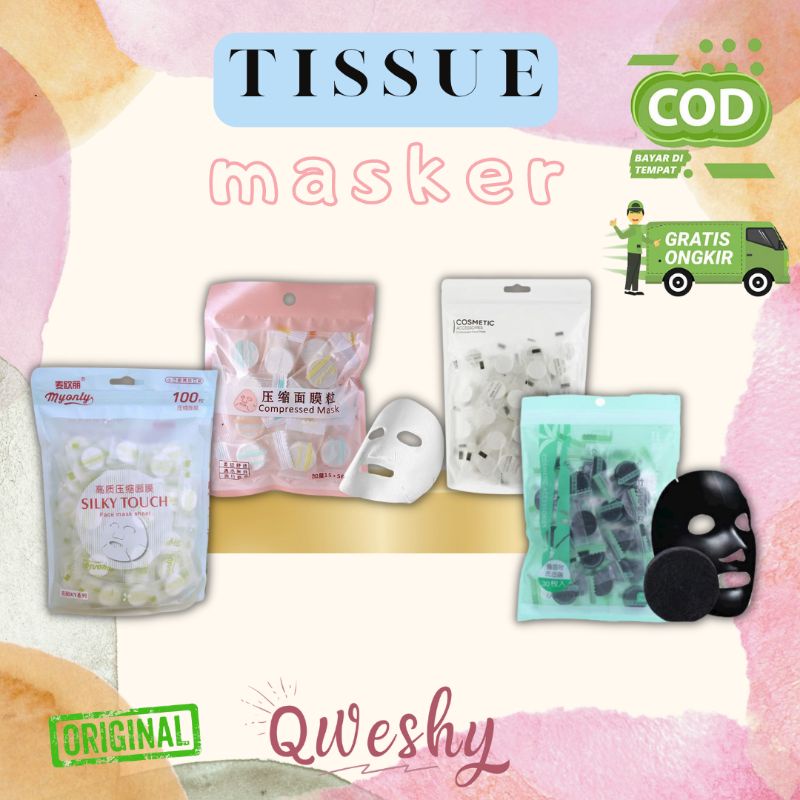 COMPRESSED MASK SHEET MASK ECER MINISO DIY SILKY TOUCH CHARCOAL