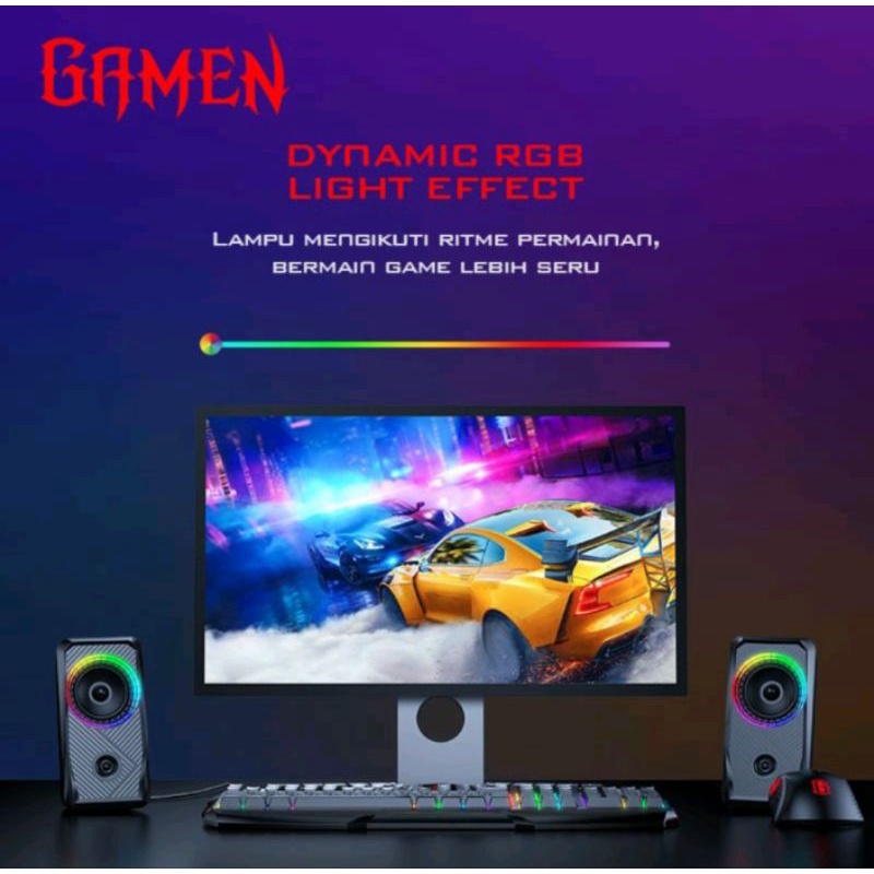 Speaker GAMEN GS5 Laptop/PC/Gaming Soundbar Super Bass Portable RGB Lighting