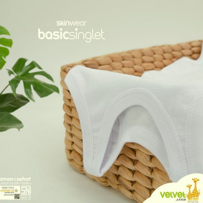 Singlet Kaos Dalam Bayi Kaus Oblong Kutang Kutung Baby Polos Putih Basic Velvet Junior