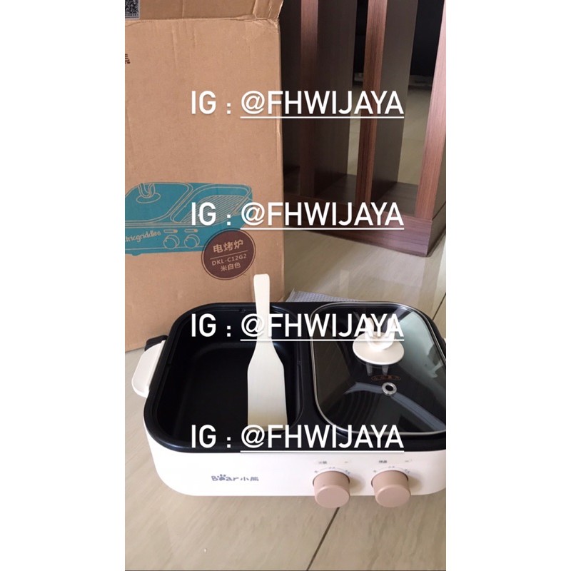 Bear Electric Multifunction 2in1 Grill Hot Pot Shabu Suki Indomie