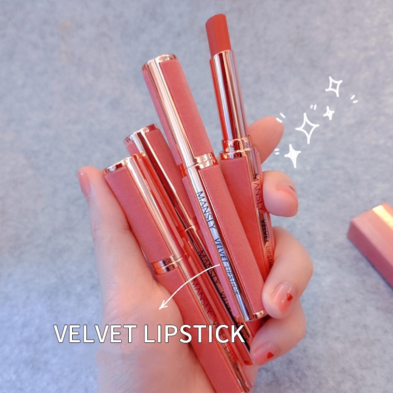 Lipstik Elegant Melembabkan Bibir Lipstik Beauty Glazed Mate Velet Lipstick