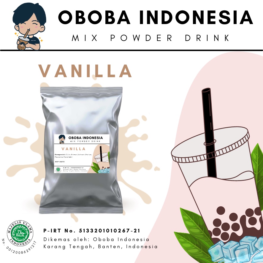 

Bubuk Minuman Vanilla Original 1 Kg (Reguler Mix) / Ice Blended Bubble Drink Bubble Tea Powder Drink