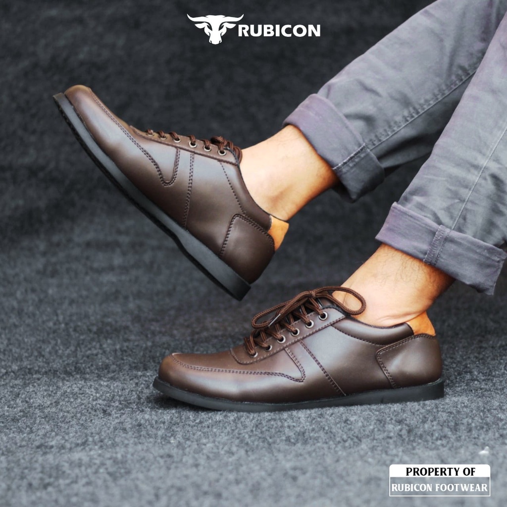 SEPATU OXFORD RUBICON BASE COKLAT SEPATU CLASIK ACARA FORMAL KANTORAN KULIT SINTETIS PREMIUM QUALITY