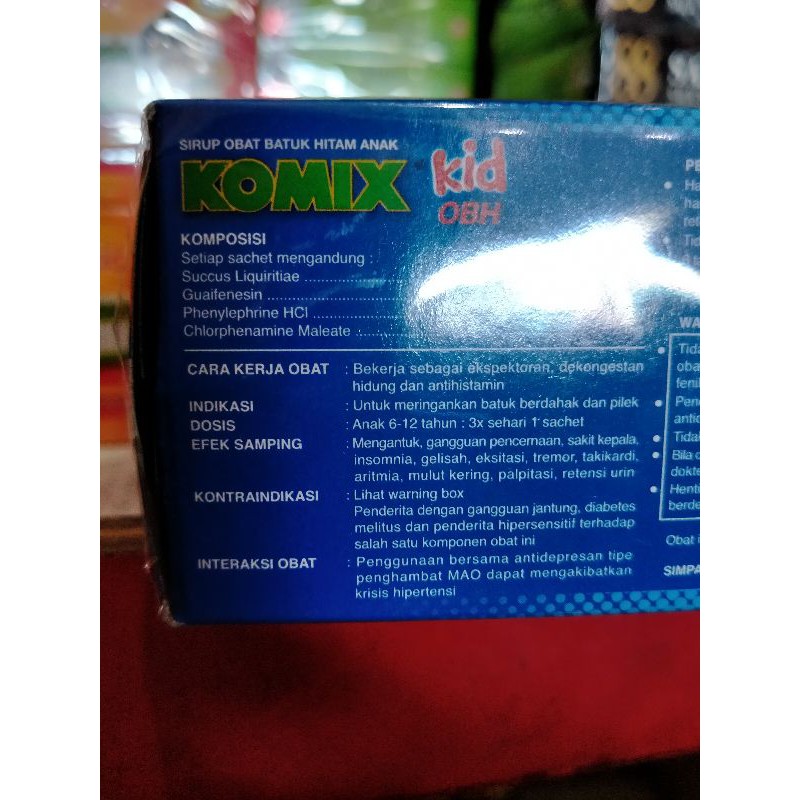 komix kid, per kotak kecil  isi 10sachet.