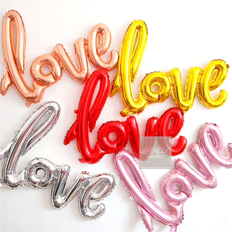 Balon Foil Love JUMBO / Love Balloon / Balon Tulisan LOVE -LATINSAMBUNG