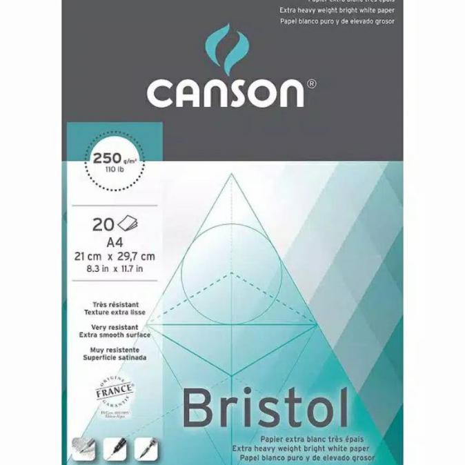 

(PERALATAN MENGGAMBAR) CANSON BRISTOL A4 250GSM 20 LEMBAR TERBARU