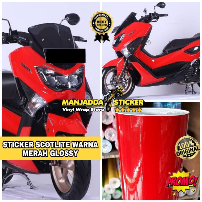 Stiker Skotlet Motor Warna Merah Super Glossy