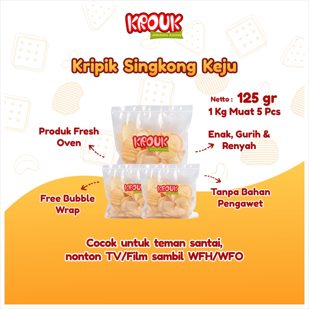 

Krouk Snack Keripik Singkong Keju Jajanan Cemilan Makanan Ringan Kekinian Halal Jadul Cemilan Enak Murah Kiloan Dewasa Anak 125 Gr