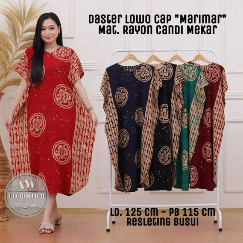 Daster Lowo Jumbo Rayon Kekinian Busui Resleting Depan Kalong Kelelawar Cap Baju Wanita Batik Pekalongan