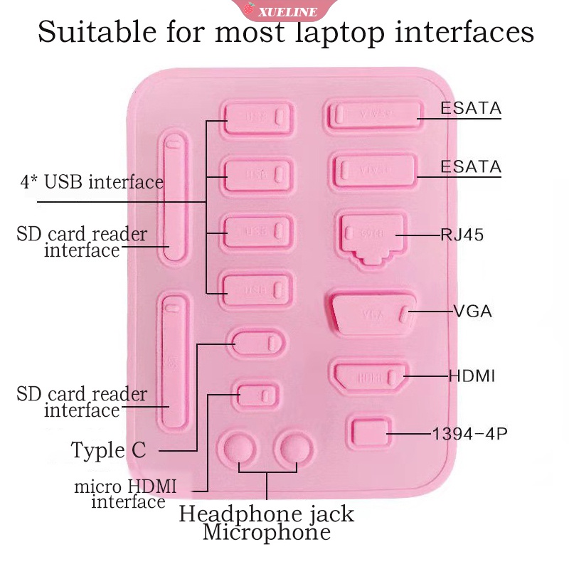 16pcs Plug Silikon Anti Debu Untuk Laptop / Komputer