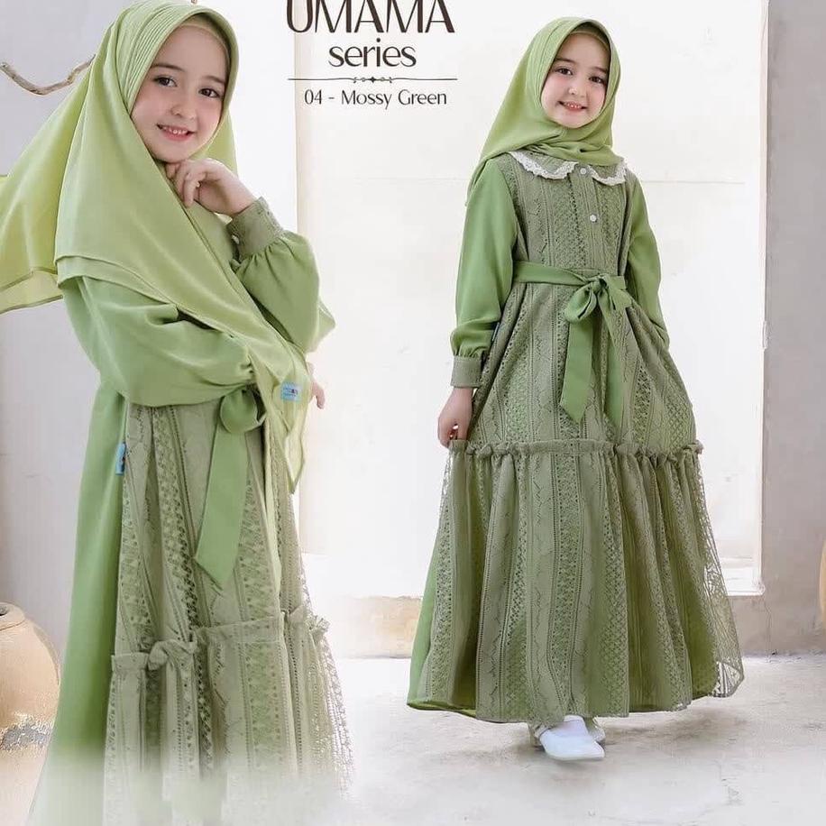[PROMO SMC65] Umama Syar'i Kids 9 - 10 Tahun / Set baju Muslim Anak 2022 / Set Gamis + Jilbab Anak /