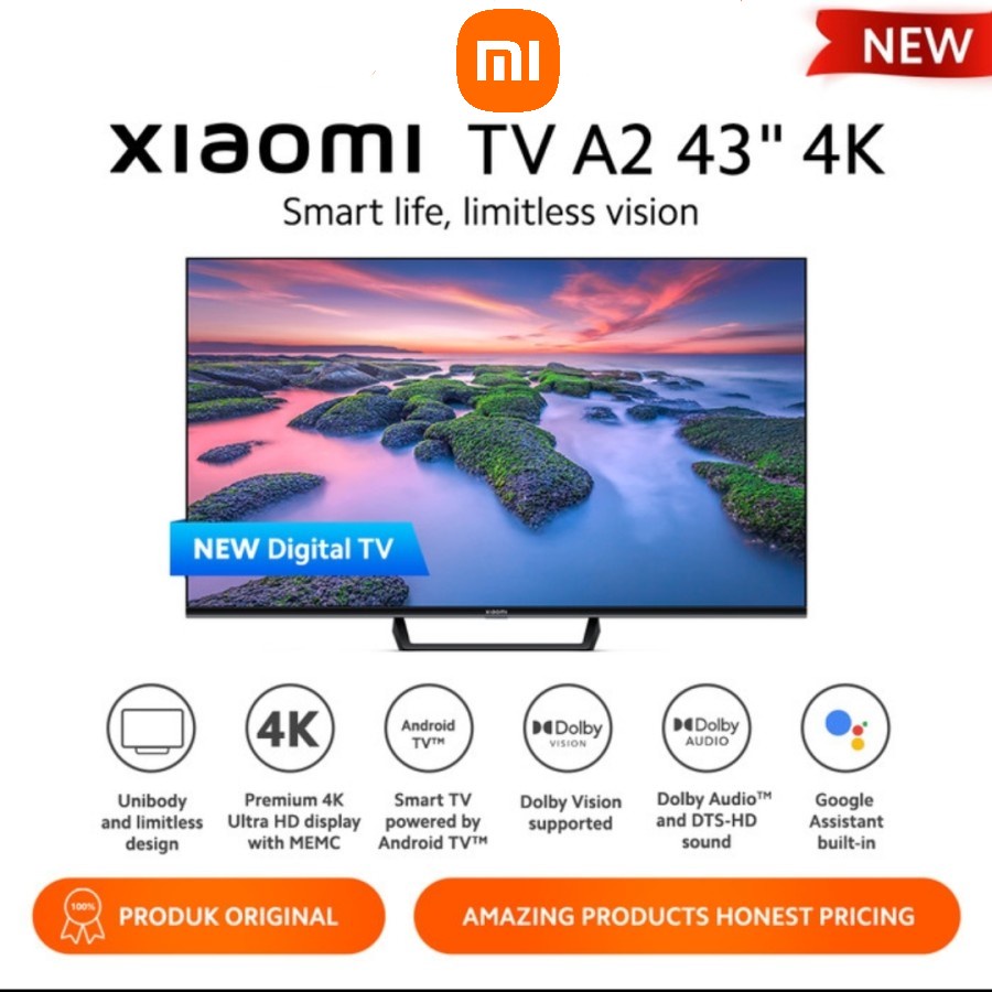 Xiaomi Mi Tv A2 43 Inch 4K UHD Smart Tv Garansi Resmi