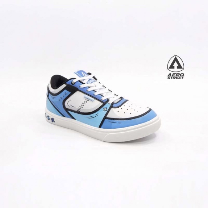 Sepatu AEROSTREET 2D Hoops Low Putih Biru Muda BNIB size 37 38 39 40 41 42 43 44