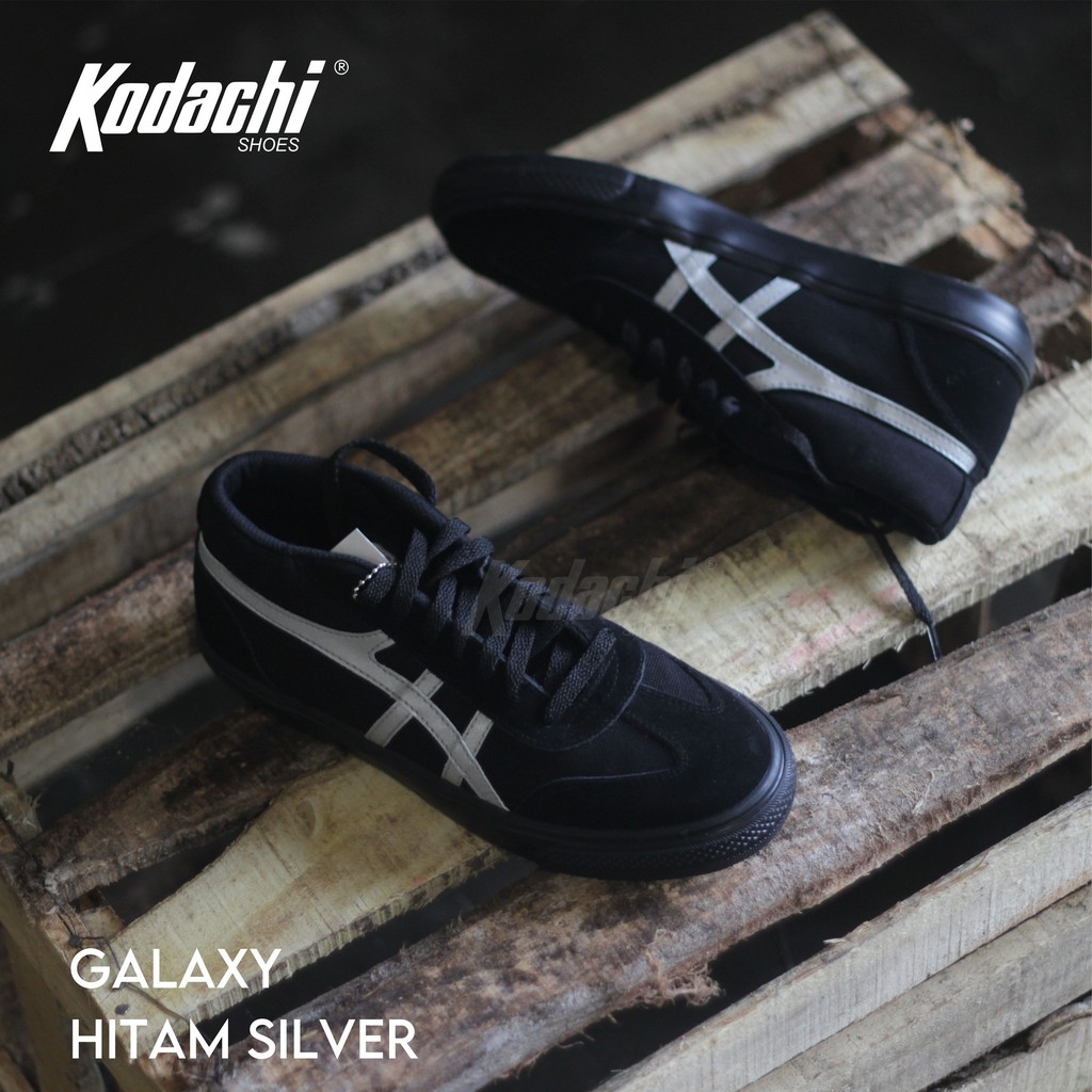 KODACHI GALAXY HITAM SILVER - Sepatu Kodachi Galaxy Black Silver Kanvas - Kodachi Shoes Official Gal