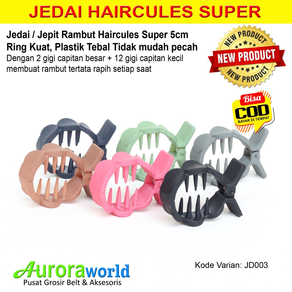 Jedai Haircules Jepit Rambut Haircules Super 6cm Bahan Tebal dan Kuat