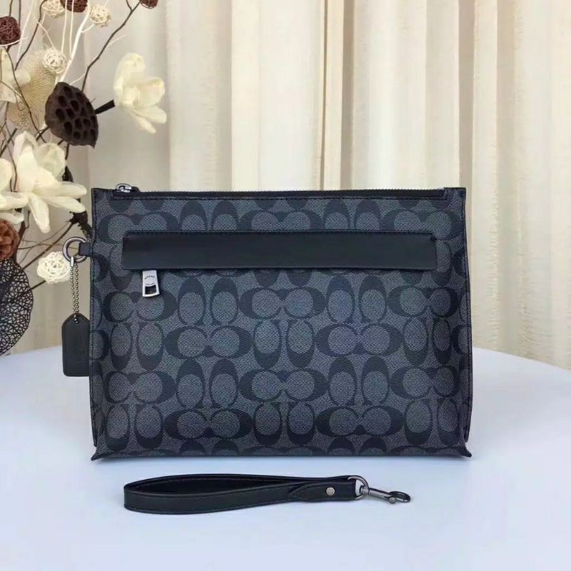 Tas Tangan Handbag Pria Coach Men Clutch Leather Original hitam motif kulit ori murah authentic ori